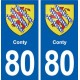 80 Conty blason autocollant plaque stickers ville