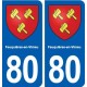 80 Feuquières-en-Vimeu blason autocollant plaque stickers ville