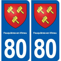 80 Feuquières-en-Vimeu blason autocollant plaque stickers ville