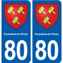 80 Feuquières-en-Vimeu blason autocollant plaque stickers ville