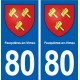 80 Feuquières-en-Vimeu blason autocollant plaque stickers ville