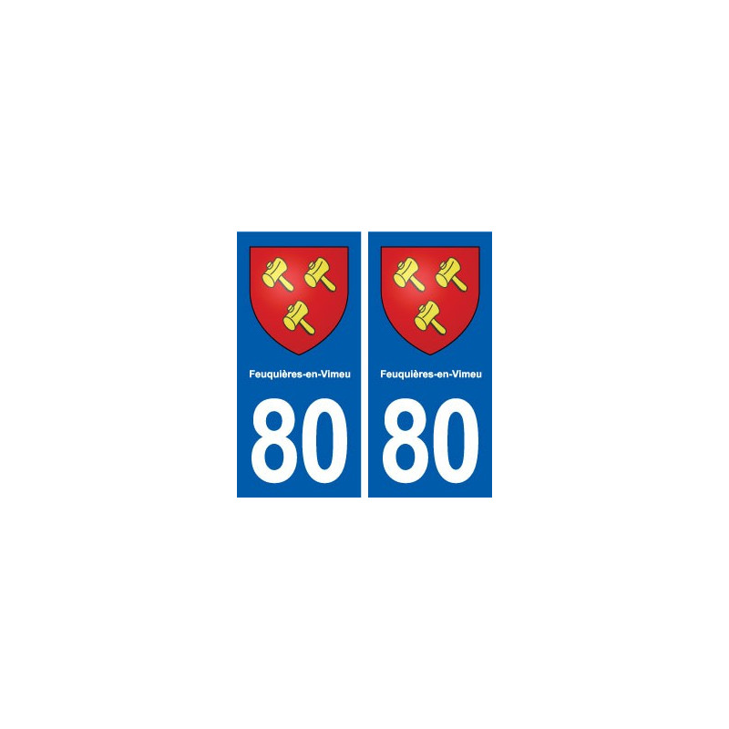 80 Feuquières-en-Vimeu blason autocollant plaque stickers ville