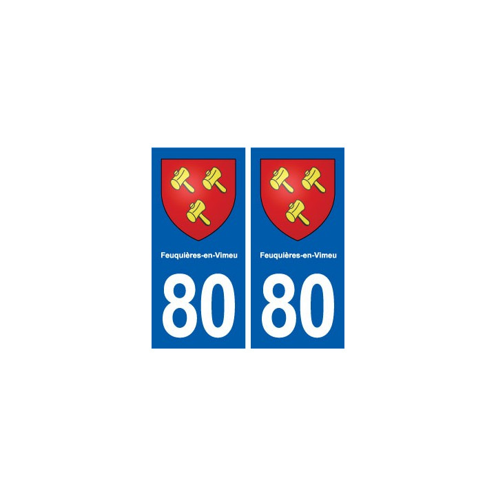 80 Feuquières-en-Vimeu blason autocollant plaque stickers ville