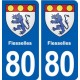 80 Flesselles blason autocollant plaque stickers ville