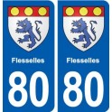 80 Flesselles blason autocollant plaque stickers ville