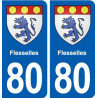 80 Flesselles blason autocollant plaque stickers ville