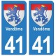 41 Vendôme autocollant plaque blason armoiries stickers département ville