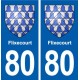 80 Flixecourt blason autocollant plaque stickers ville