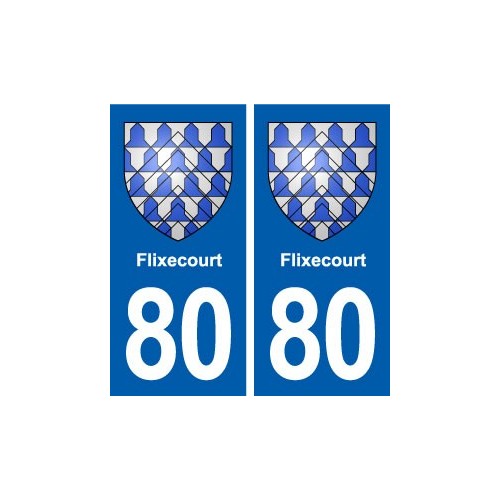 80 Flixecourt blason autocollant plaque stickers ville