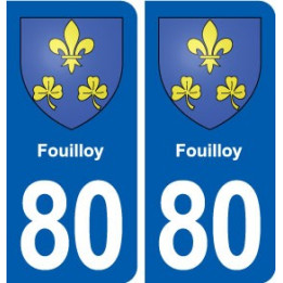 80 Fouilloy blason autocollant plaque stickers ville