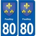 80 Fouilloy blason autocollant plaque stickers ville