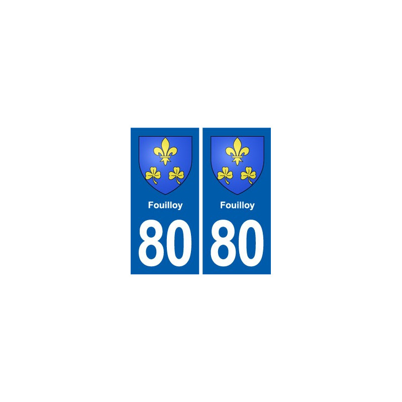 80 Fouilloy blason autocollant plaque stickers ville