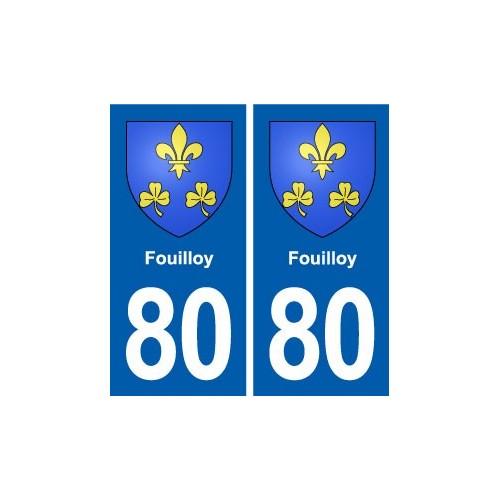 80 Fouilloy blason autocollant plaque stickers ville