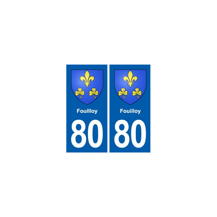 80 Fouilloy blason autocollant plaque stickers ville