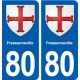 80 Fressenneville blason autocollant plaque stickers ville