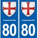 80 Fressenneville blason autocollant plaque stickers ville