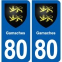 80 Gamaches blason autocollant plaque stickers ville