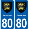80 Gamaches blason autocollant plaque stickers ville