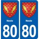 80 Nesle blason autocollant plaque stickers ville
