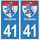 41 Vendôme autocollant plaque blason armoiries stickers département ville