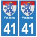 41 Vendôme autocollant plaque blason armoiries stickers département ville
