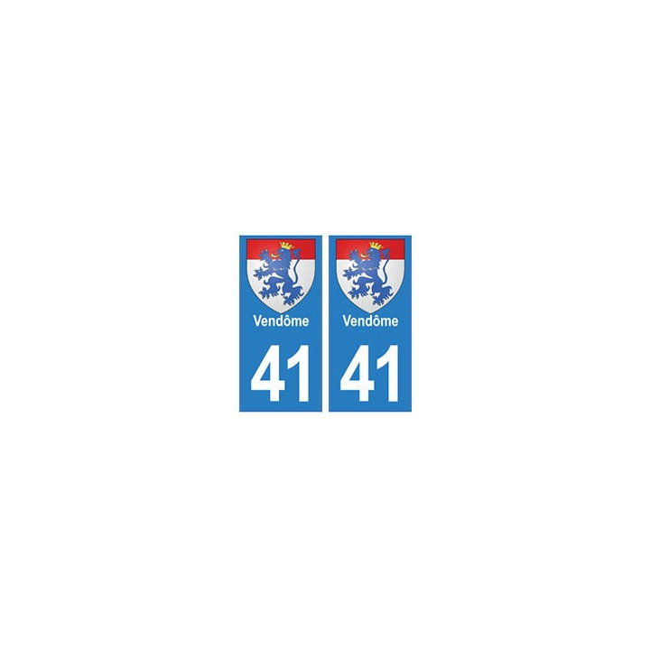 41 Vendôme autocollant plaque blason armoiries stickers département ville