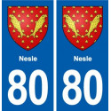 80 Nesle blason autocollant plaque stickers ville