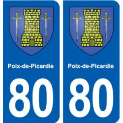 80 Poix-de-Picardie blason autocollant plaque stickers ville
