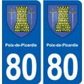 80 Poix-de-Picardie blason autocollant plaque stickers ville