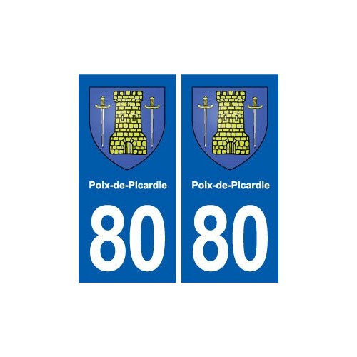 80 Poix-de-Picardie blason autocollant plaque stickers ville