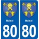 80 Roisel blason autocollant plaque stickers ville