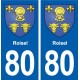 80 Roisel blason autocollant plaque stickers ville