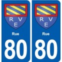80 Rue blason autocollant plaque stickers ville