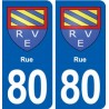 80 Rue blason autocollant plaque stickers ville