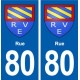 80 Rue blason autocollant plaque stickers ville