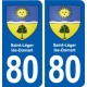 80 Saint-Léger-lès-Domart blason autocollant plaque stickers ville