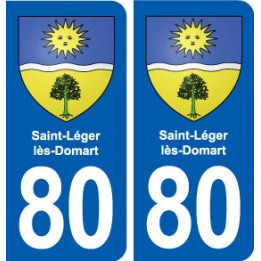 80 Saint-Léger-lès-Domart blason autocollant plaque stickers ville