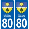 80 Saint-Léger-lès-Domart blason autocollant plaque stickers ville