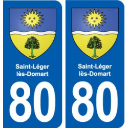80 Saint-Léger-lès-Domart blason autocollant plaque stickers ville