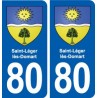 80 Saint-Léger-lès-Domart blason autocollant plaque stickers ville