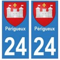24 Perigueux de la etiqueta engomada de la placa de escudo de armas el escudo de armas de pegatinas departamento