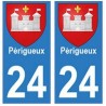 24 Perigueux autocollant plaque blason armoiries stickers département