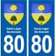 80 Saint-Léger-lès-Domart blason autocollant plaque stickers ville