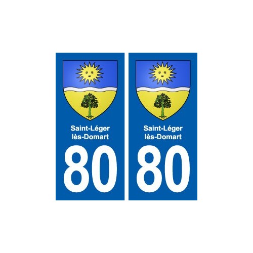 80 Saint-Léger-lès-Domart blason autocollant plaque stickers ville