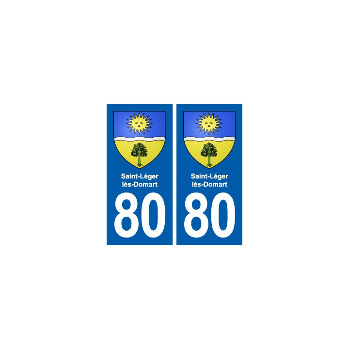 80 Saint-Léger-lès-Domart blason autocollant plaque stickers ville