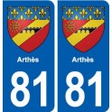 81 Briatexte blason autocollant plaque stickers ville