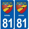 81 Briatexte blason autocollant plaque stickers ville