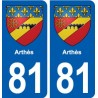 81 Briatexte blason autocollant plaque stickers ville