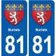 81 Burlats blason autocollant plaque stickers ville