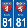 81 Burlats blason autocollant plaque stickers ville